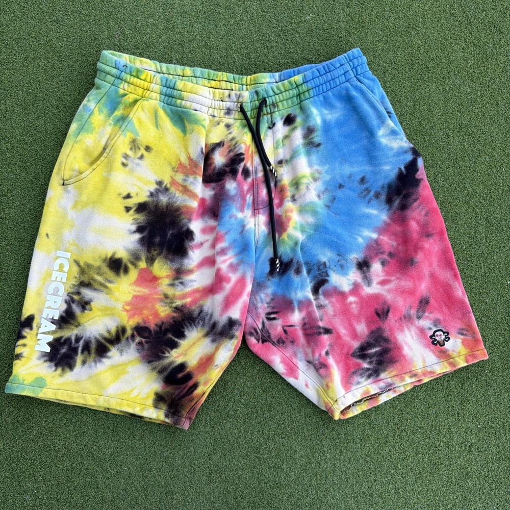 Ice Cream Shorts Sweat Tie Dye Multicolor Cone & Bones Streetwear Men's XL